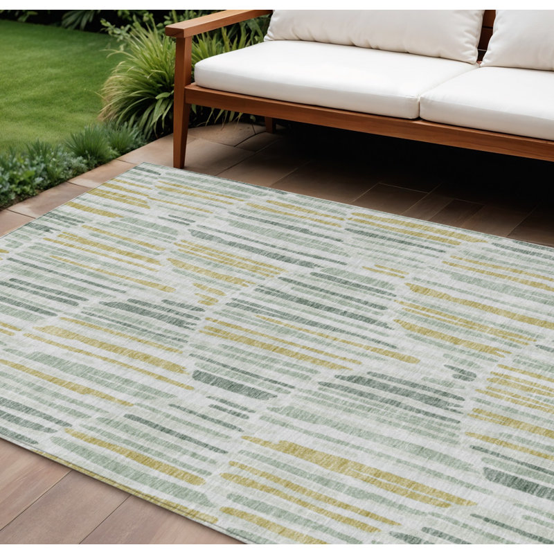 Tapis intérieur lavable abstrait doré 9 pi x 12 pi
