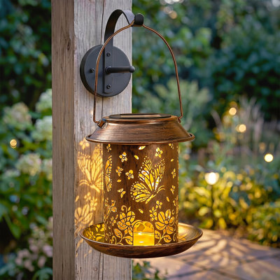 Lanternes solaires d'extérieur avec mangeoire pour oiseaux