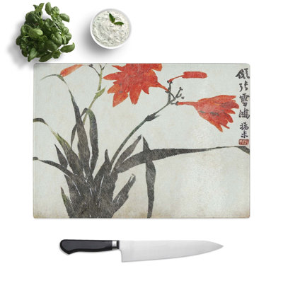 Tempered Glass Flowers by Zhao Zhiqian Chopping Board