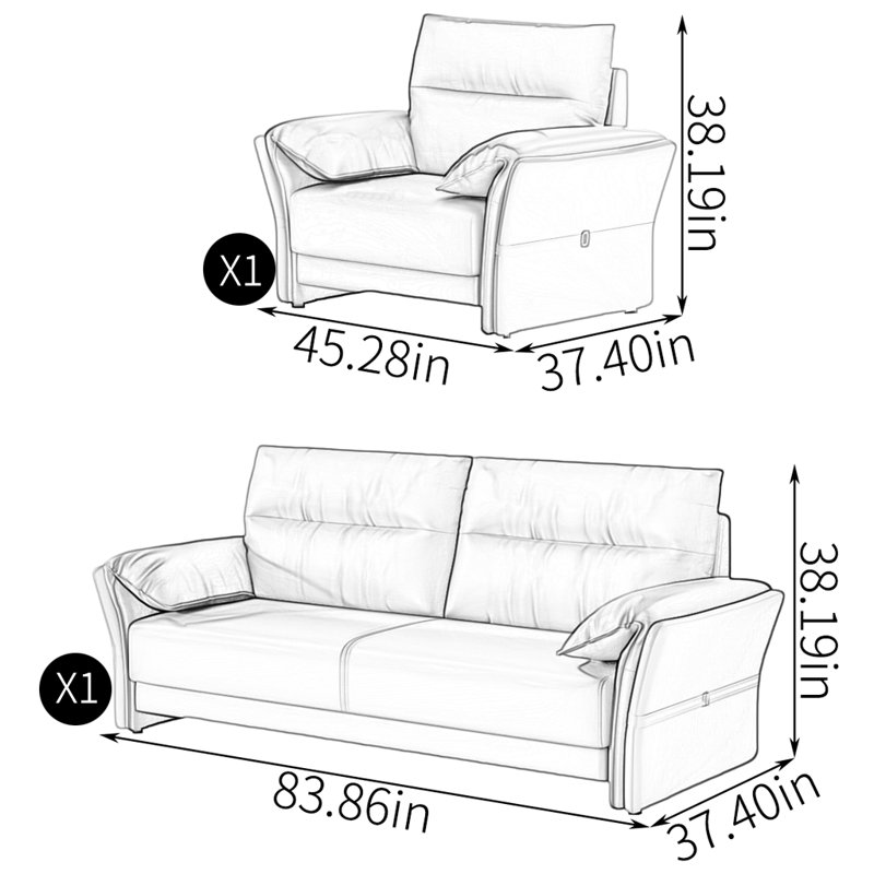 Combinaison de canapé légère et luxueuse