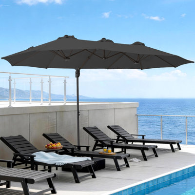 13 ft. Cantilever Patio Umbrella with Tilt, Sandbags and Crank Lift for Poolside & Outdoor Seating