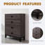 Commode de rangement à 5 tiroirs - Commode pratique