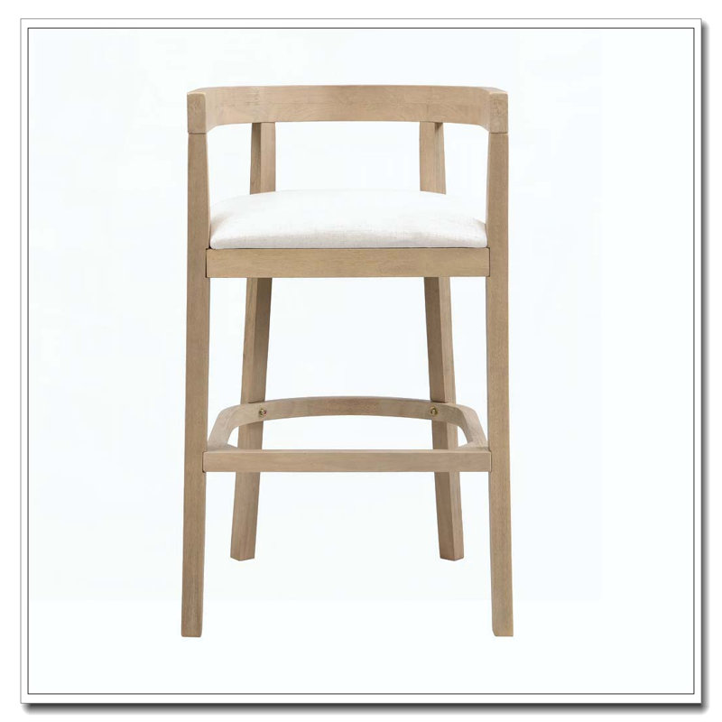 Tabouret de comptoir en bois d'hévéa, Bois
