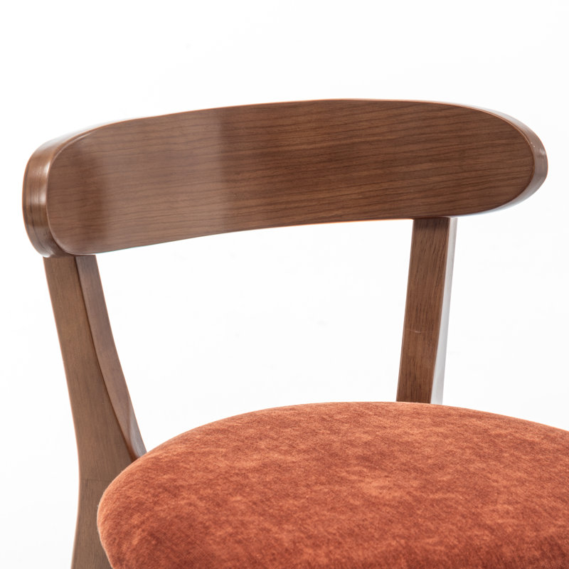 Tabouret de bar en bois massif Nordic, Orange
