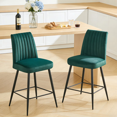 Upholstered Bar Stool with Back