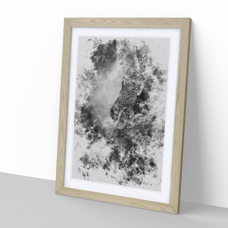 Leopard Vol.5 - Picture Frame Graphic Art, Oak Framed, 36cm H x 27cm W x 2cm D