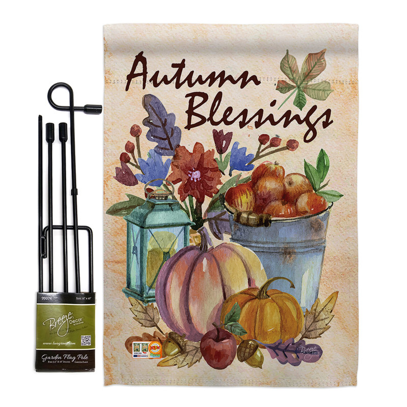 2 faces en polyester 18,5 x 13 po automne harvest harvest ensemble de drapeau