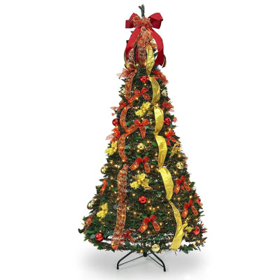Décoration de Noël artificielle 6 pi avec lumières artificielles pré-éclairées