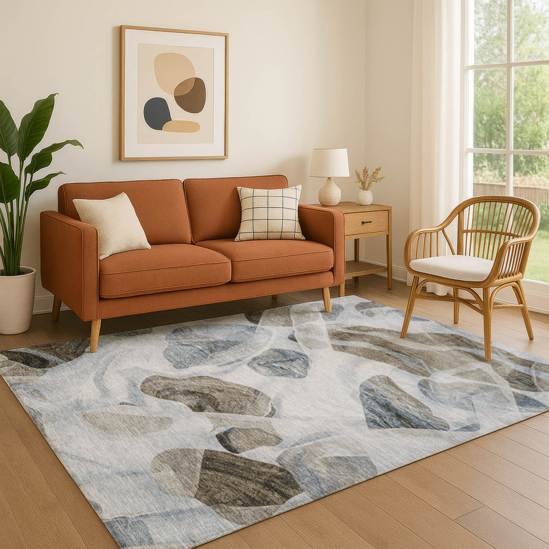 Premium Machine Washable Mayfield AMF1863 Abstract Rug, Rectangle 10' x 14'