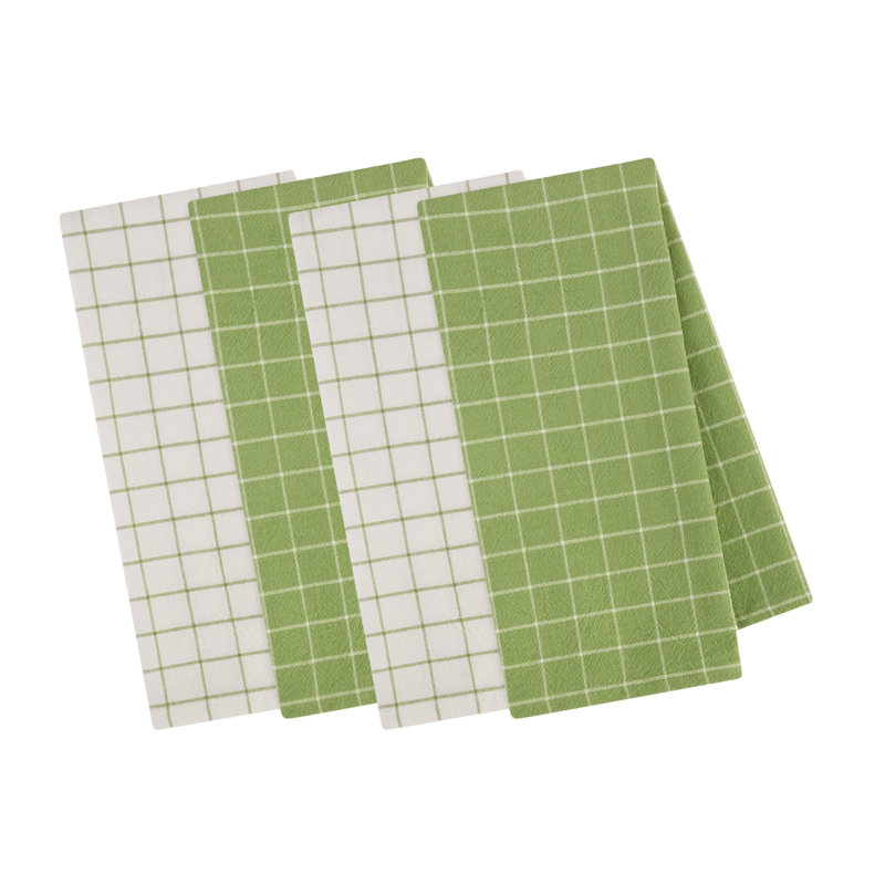 Printed Microfiber Dishtowel Set/4, Green