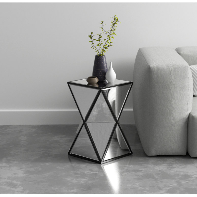 Multi-faceted Geometric Symmetrical End Table