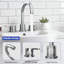 Robinet de lavabo de salle de bain surdimensionné à 2 poignées, robinet de lavabo chromé à 2 poignées, 3 trous, robinet pivotant à 360 ° avec lavabo escamotable-126728742