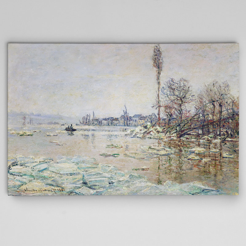 « Breakup of Ice » par Claude Monet, reproduction d’art sur toile, H 24 po x l 36 po x P 1,5 po