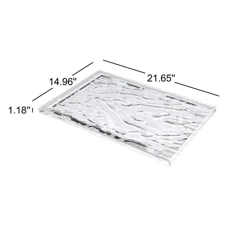 Dune Plastic / Acrylic Tray, 21.65" x 14.96", Light Blue