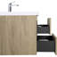 Meuble-lavabo de salle de bain avec lavabo et comptoir en résine, meuble-lavabo spacieux 36 po avec tiroirs en chêne naturel