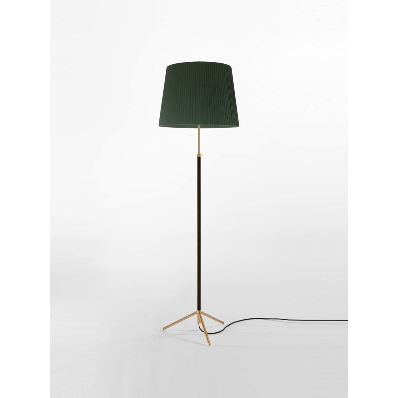 47.2" Floor Lamp, Green, Polished Brass