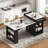 59.5" Kitchen Island With Extendable Dining Table, Kitchen Storage Table With Double-Sided Storage, Kitchen Island With 2 Drawers, Power Outlet, Side Open Shelves, For Kitchen, Dining Room, Black-737488316