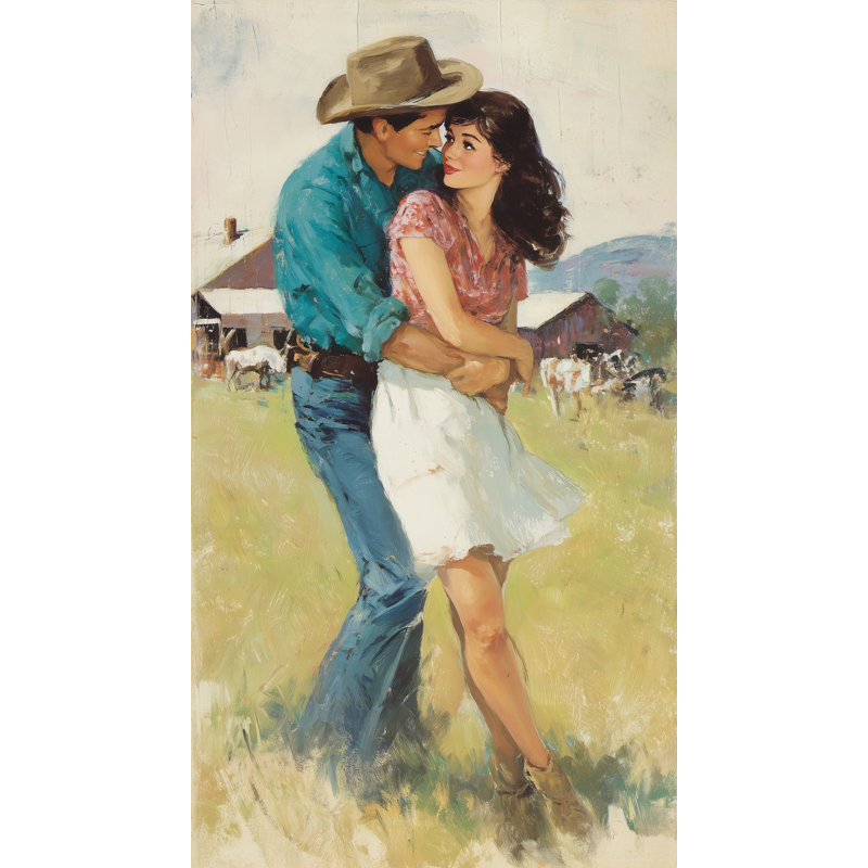 Art mural sur toile Country Dance Kiss, L 20 po x H 36 po x P 1,5 po