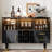 Bar Cabinet with LED Charging Station, Buffet & Sideboard Table-818920352