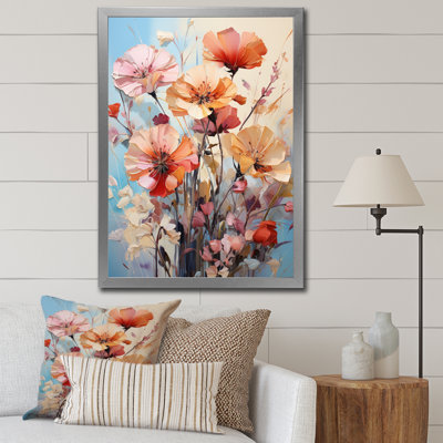 Oeillets, représentation multicolore acrylique I - impressions murales florales et botaniques