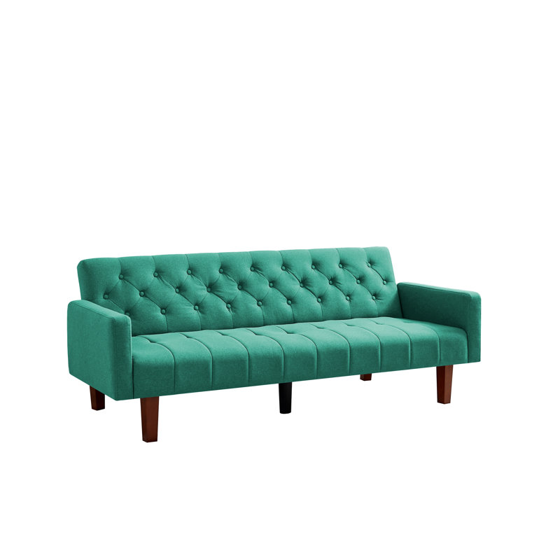 Canapé-lit Travell 74,41 po, Mélange de lin vert