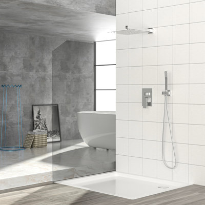 10 Inch Dual Shower Head - , With -Balanced Valve And Handheld Option In Finish For Comfortable Showering