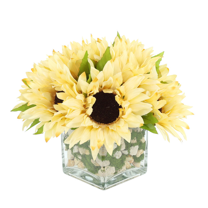 Cummins tournesol floral dans un vase, Beige