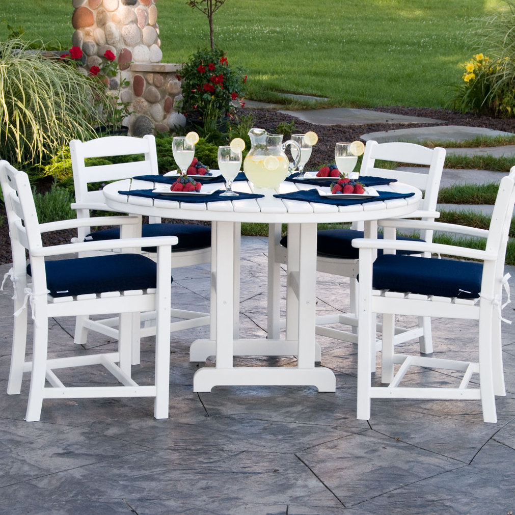 POLYWOOD La Casa Café 5-Piece Round Farmhouse Dining Set POLYWOOD® 
