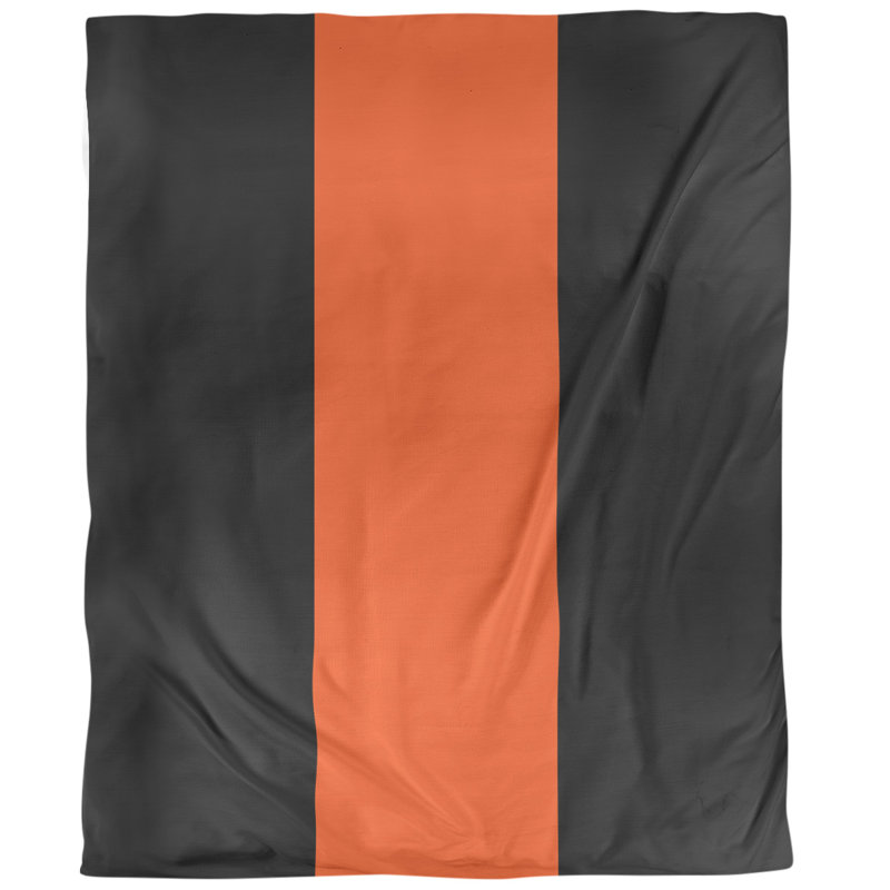 Housse de couette simple arizona, Simple extra long, Noir / orange