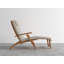 Chaise longue d'extérieur pliable en teck Cripe Anders-69607203
