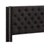 Lit élégant et grand lit - H 50 po x l 66 po x P 86 po, tissu noir, rembourrage en mousse, structure en métal, tête de lit, tissu transitionnel requis avec cadre et tête de lit pour se détendre, nécessaire