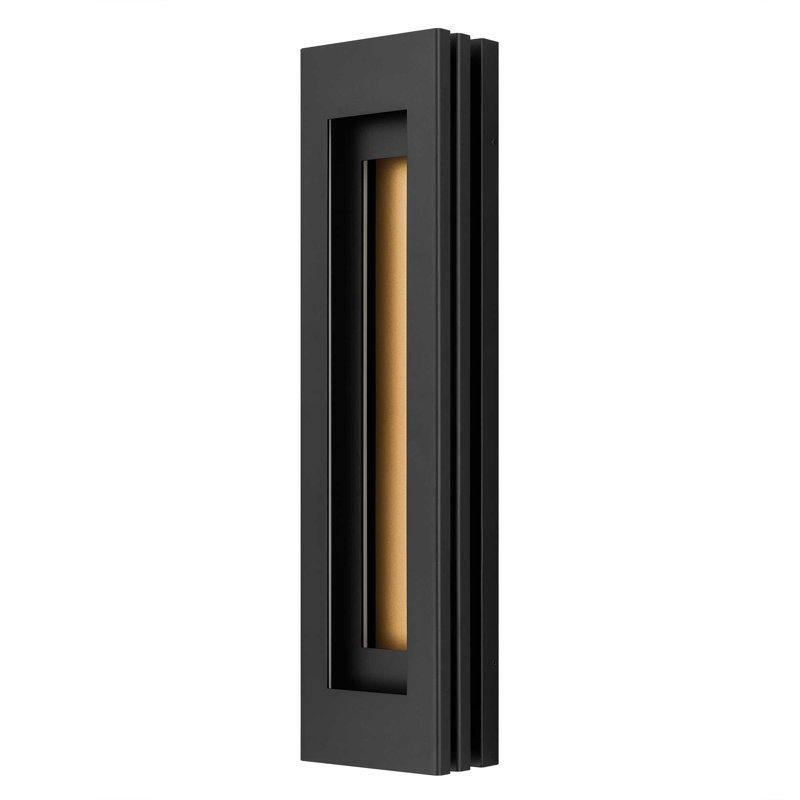 Layer LED Sconce for Indoor/Outdoor Use, Layered Panel Design, Brass Interior, 3-CCT Selectable, Wet Rated