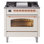 Cuisinière à double combustible 36 pouces avec 6 brûleurs, plaque chauffante (porte vitrée) ILVE Nostalgie II Series