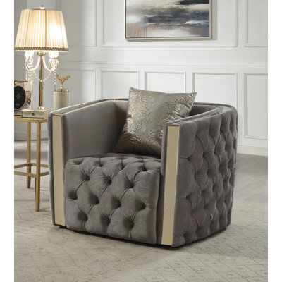 Fauteuil en velours 43,6 po Doruk