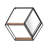 Geometric Metal and Wood Wall Storage with Mirror Accents, Modern Hexagonal Floating Shelf, Stylish Decorative Organizer-390142537