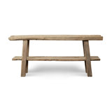 Approx. 76 Inches Wide Vintage Console Table with Shelf Weathered Natural