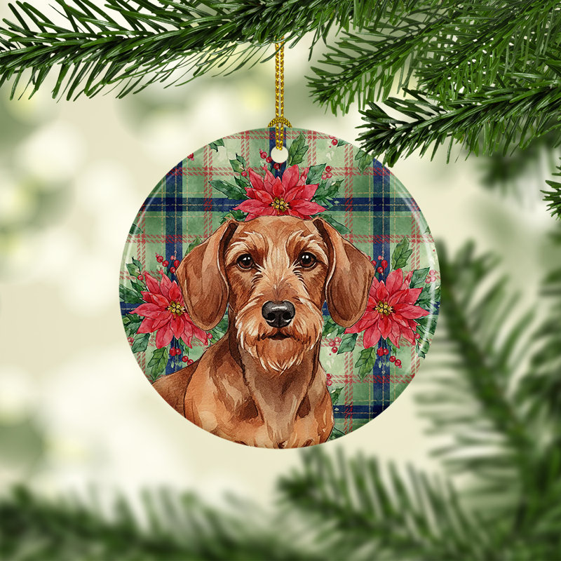 Ornement en forme de teckel rouge, Dachshund Wirehaired Red