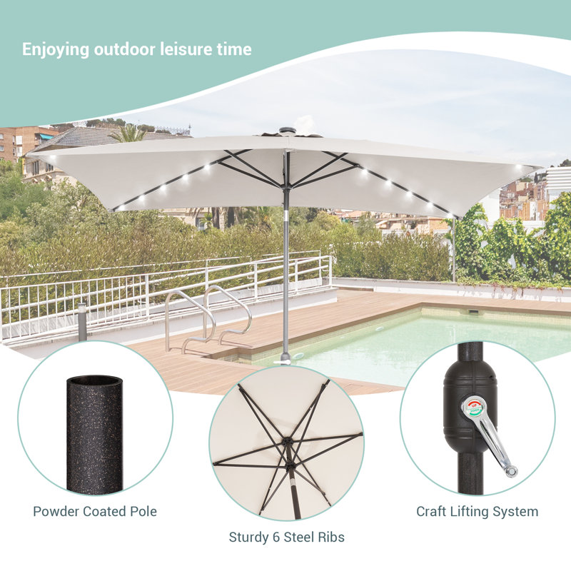 Parasol de marché rectangulaire 10 x 6,5 pi Forontenac, Beige