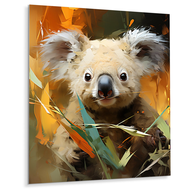 Koala Bush Retreat 1 - Koala Animal, art mural en métal, H 32 po x l 16 po x P 1 po