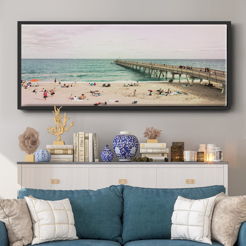 Deerfield Beach- Framed Canvas, 8" H x 20" W