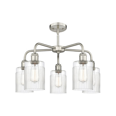 Lustre cylindrique à 5 lumières en acier à intensité variable Neco