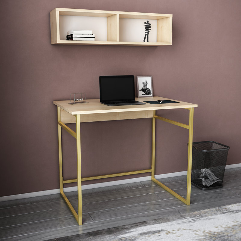 Writing Desk, Oak/Gold