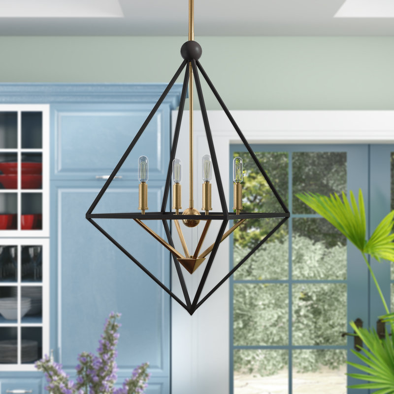 Rosann 4 - Light Dimmable Geometric Chandelier