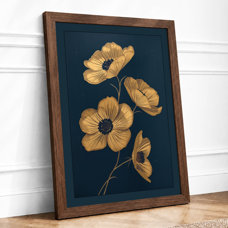 Luminous Stem Botanical - Framed Print, Walnut, A4 - 29.7 x 21.0 cm