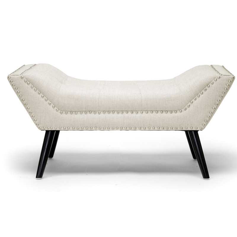 Banc en faux cuir Shanklin, H 17,63 po x l 36,13 po x P 18,75 po, Beige