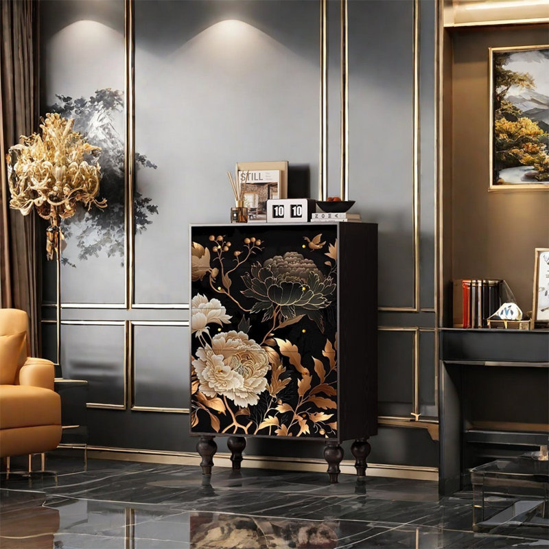 Armoire de rangement à cinq tiroirs en noyer