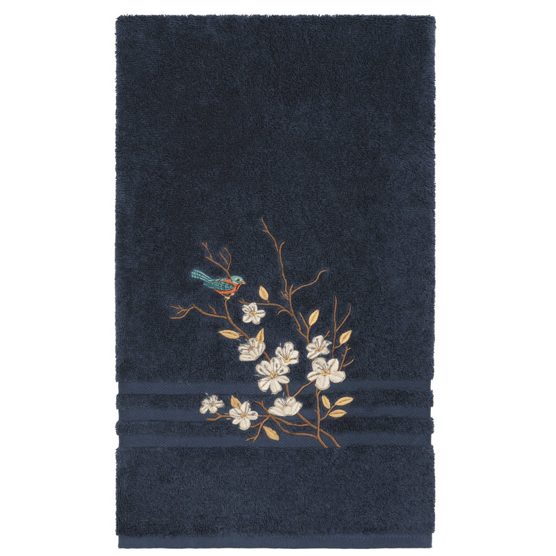 Spring Time Turkish Cotton Midweight Bath Towel, Midnight Blue