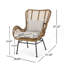 Chaise de patio moderne avec coussins et base en acier - beige et brun pour l'extérieur