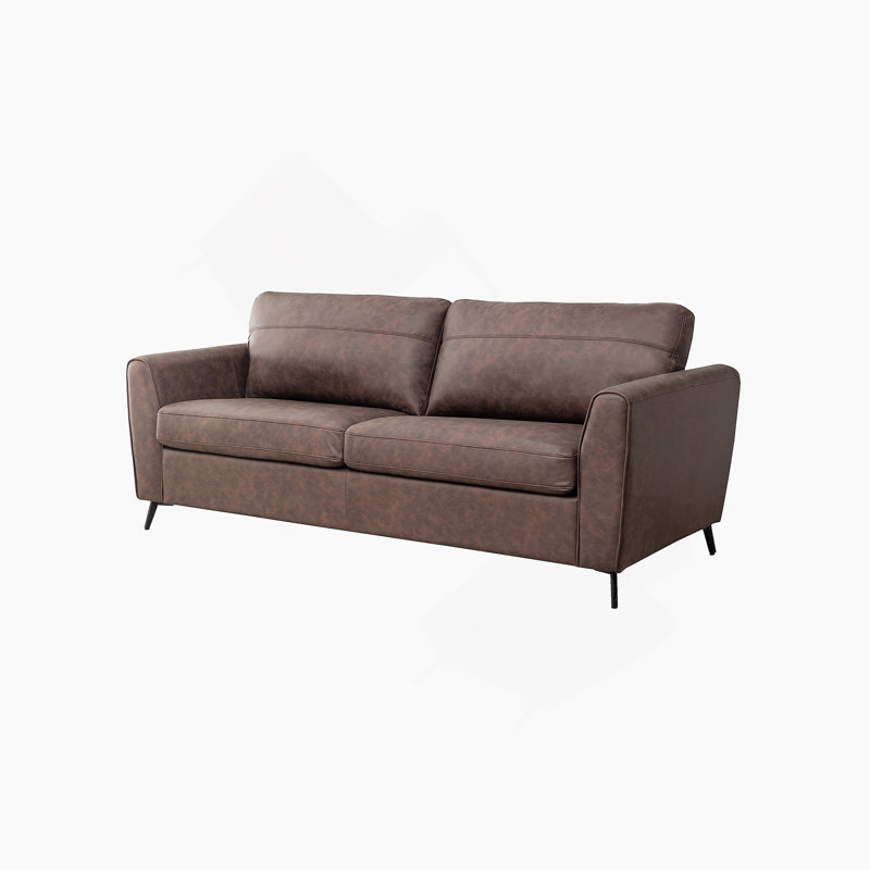 Canapé-lit 2 places, canapé Mid-Century moderne, canapé-lit convertible grand format avec structure en bois et revêtement en polyester, conception escamotable, capacité de 300 lb - peu encombrant pour le salon
