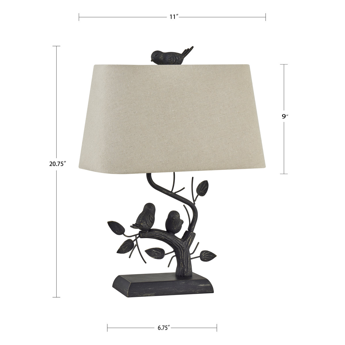 Winston Porter 25'' Black Metal Table Lamp with Touch Control and USB A&C & Reviews  view 3